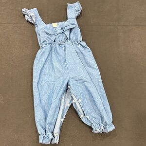 SHEIN Light Blue Ruffled Jumpsuit